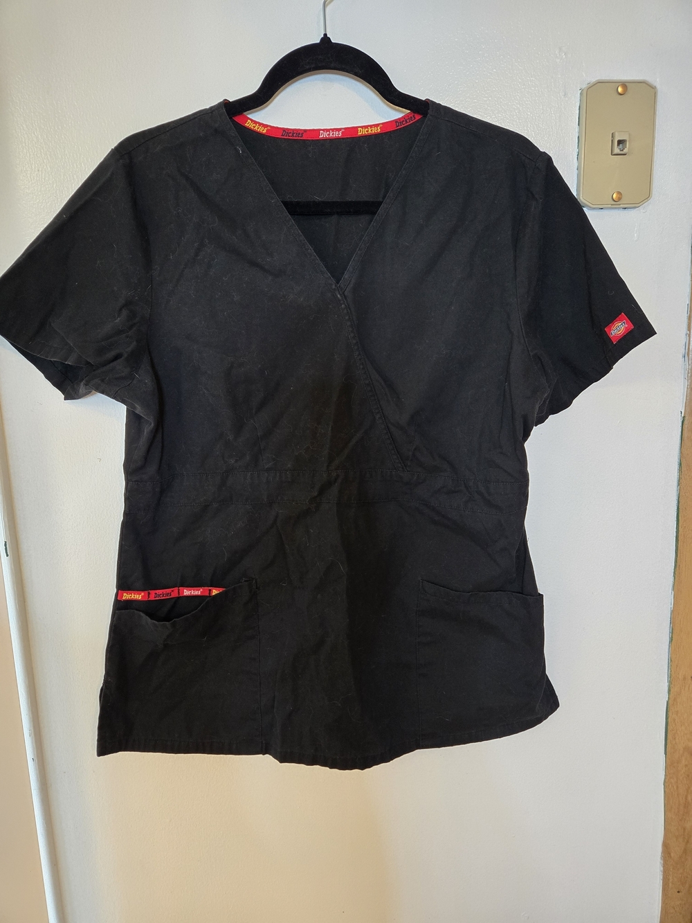 Dickies Women's Black V-Neck Scrub Top